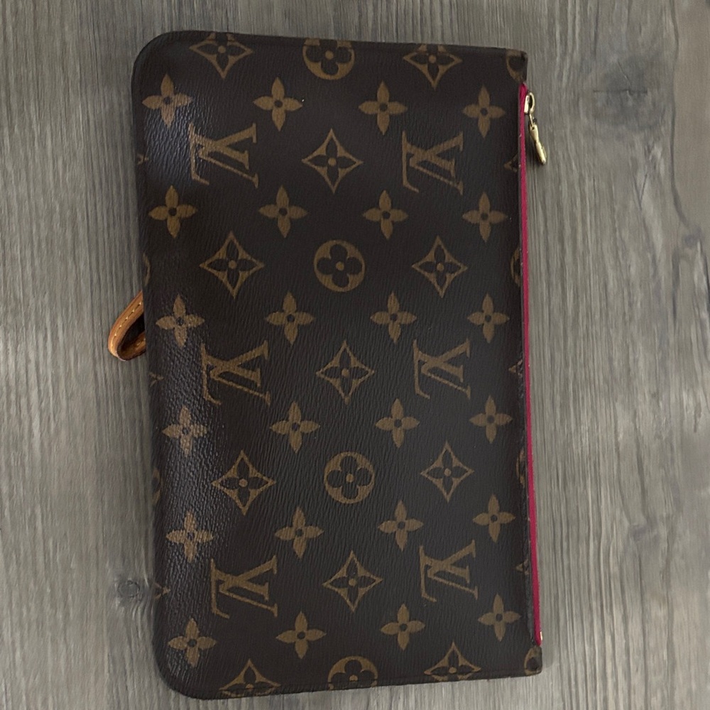 Louis Vuitton Monogram Canvas Zip-Around Wallet with Pink Trim